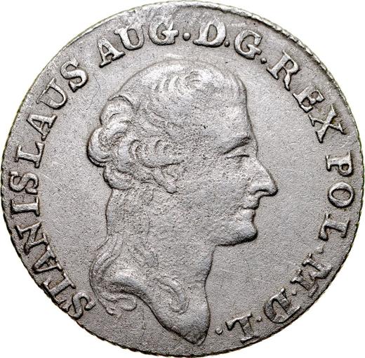 Obverse 1 Zloty (4 Grosze) 1794 MV Inscription 83 1/2 - Silver Coin Value - Poland, Stanislaus II Augustus