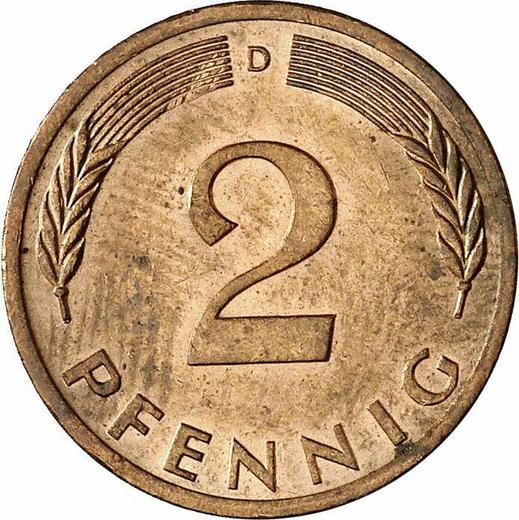Awers monety - 2 fenigi 1974 D - cena  monety - Niemcy, RFN