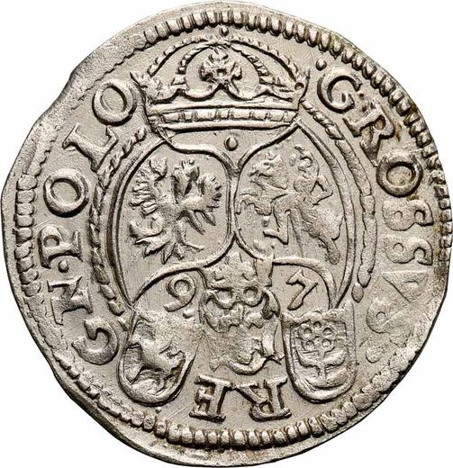 Реверс монеты - 1 грош 1597 года "Тип 1579-1599" - цена серебряной монеты - Польша, Сигизмунд III Ваза