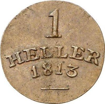 Rewers monety - 1 halerz 1813 - cena  monety - Saksonia-Weimar-Eisenach, Karol August
