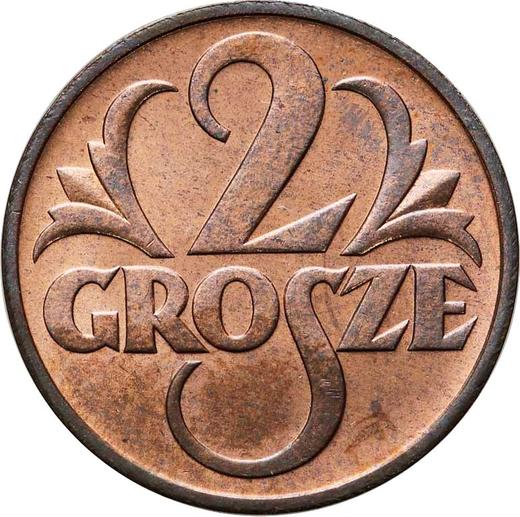 Реверс монеты - 2 гроша 1939 года WJ - цена  монеты - Польша, II Республика