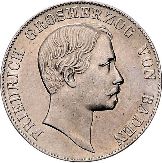 Аверс монеты - Талер 1862 года - цена серебряной монеты - Баден, Фридрих I