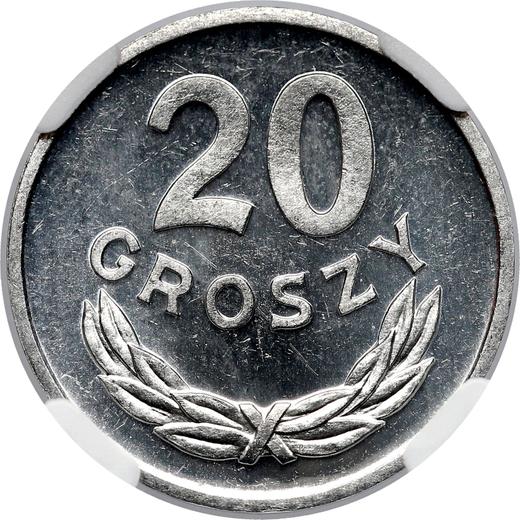 Reverso 20 groszy 1977 MW - valor de la moneda  - Polonia, República Popular