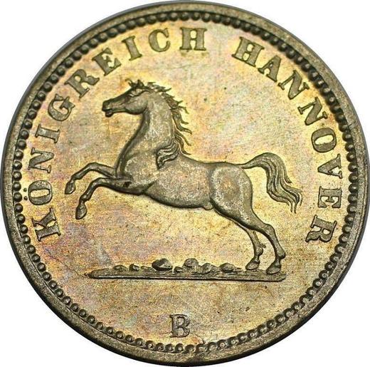 Аверс монеты - Грош 1863 года B - цена серебряной монеты - Ганновер, Георг V