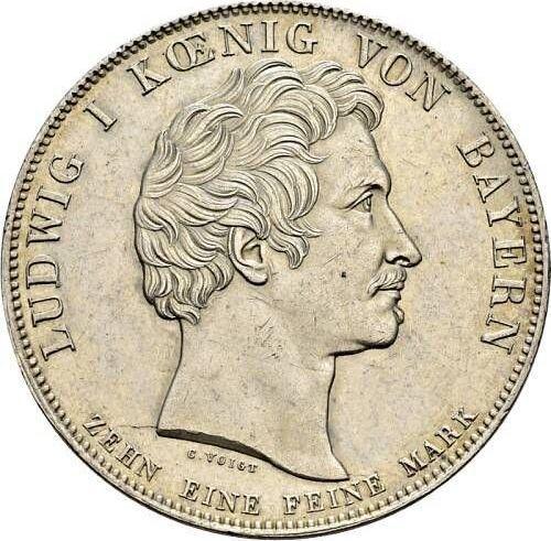 Awers monety - Talar 1829 "Umowa handlowa" - cena srebrnej monety - Bawaria, Ludwik I