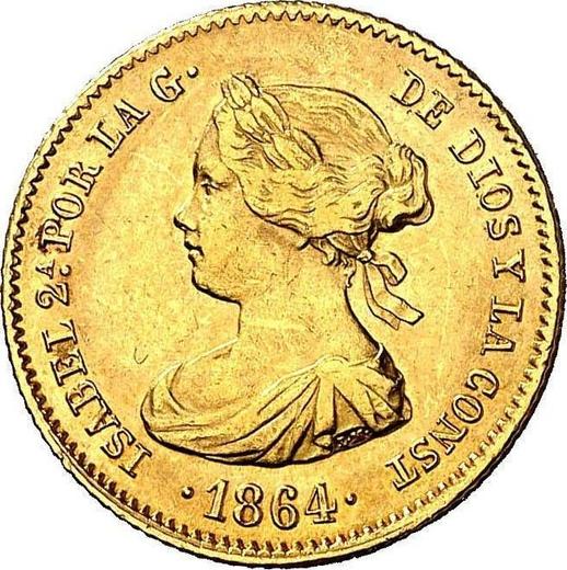 Obverse 40 Reales 1864 6-pointed star - Spain, Isabella II