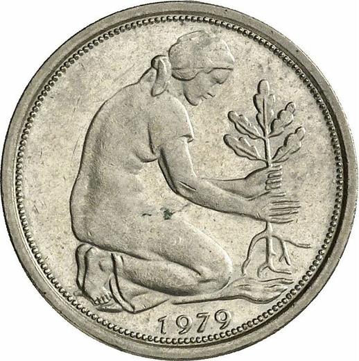 Реверс монеты - 50 пфеннигов 1979 года G - цена  монеты - Германия, ФРГ