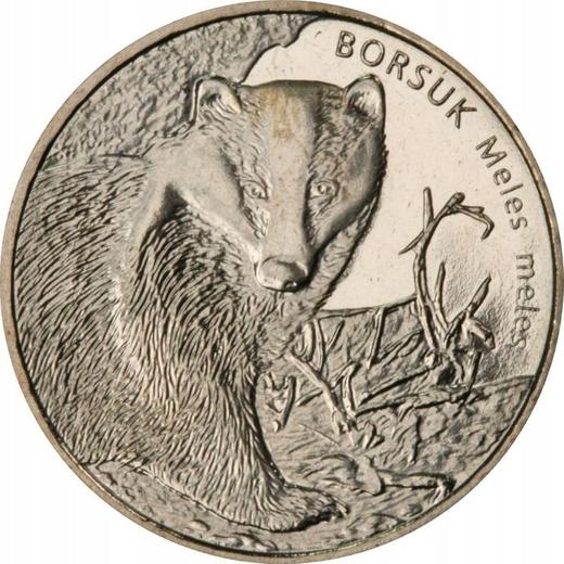 Реверс монеты - 2 злотых 2011 года MW "Барсук" - цена  монеты - Польша, III Республика после деноминации