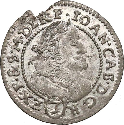 Аверс монеты - 3 крейцера 1660 года TT - цена серебряной монеты - Польша, Ян II Казимир