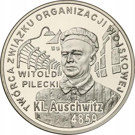 Reverso 10 eslotis 2010 MW RK "65 aniversario de la liberación del KL Auschwitz-Birkenau" - valor de la moneda de plata - Polonia, República moderna