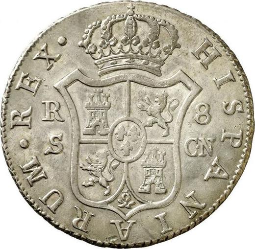 Reverso 8 reales 1802 S CN - valor de la moneda de plata - España, Carlos IV