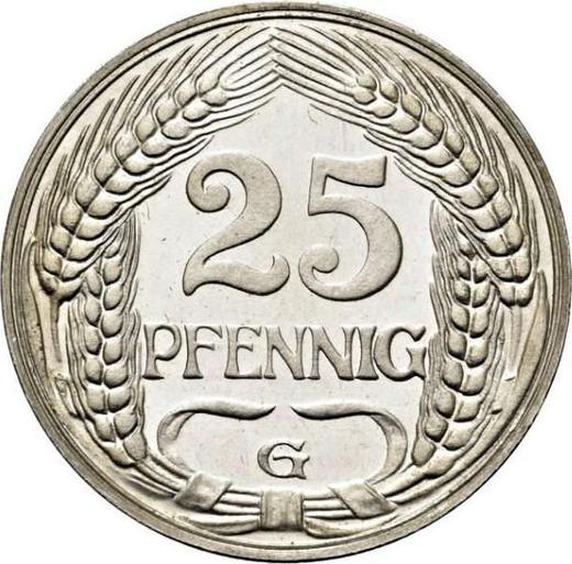 Anverso 25 Pfennige 1909 G "Tipo 1909-1912" - valor de la moneda  - Alemania, Imperio alemán