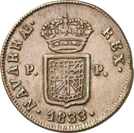 Реверс монеты - 3 мараведи 1833 года PP - цена  монеты - Испания, Фердинанд VII