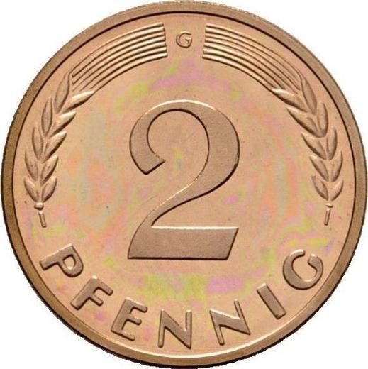 Аверс монеты - 2 пфеннига 1958 года G - цена  монеты - Германия, ФРГ