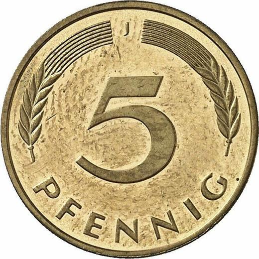 Anverso 5 Pfennige 1995 J - valor de la moneda  - Alemania, RFA
