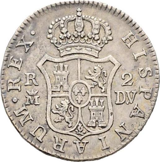 Reverso 2 reales 1787 M DV - valor de la moneda de plata - España, Carlos III