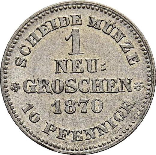 Reverso 1 nuevo grosz 1870 B - valor de la moneda de plata - Sajonia, Juan