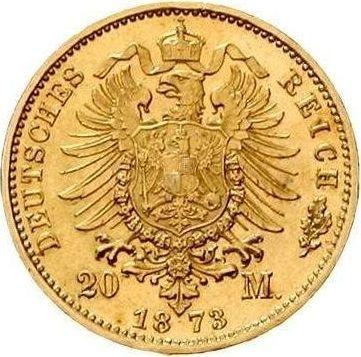 Reverso 20 marcos 1873 A "Mecklemburgo Vorpommern Strelitz" - valor de la moneda de oro - Alemania, Imperio alemán