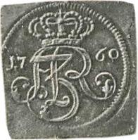 Аверс монеты - Трояк (3 гроша) 1760 года REOE "Гданьский" Клипа Чистое серебро - цена серебряной монеты - Польша, Август III