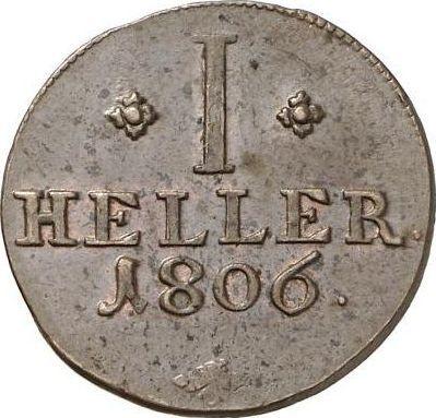 Реверс монеты - Геллер 1806 года - цена  монеты - Гессен-Кассель, Вильгельм I