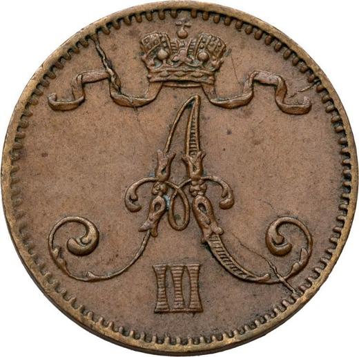 Аверс монеты - 1 пенни 1884 года - цена  монеты - Финляндия, Великое княжество