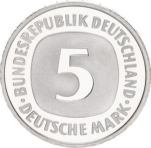 Anverso 5 marcos 1983 D - valor de la moneda  - Alemania, RFA