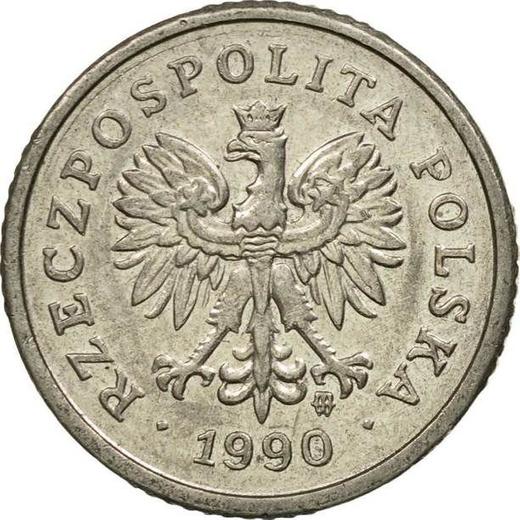 Anverso 10 groszy 1990 MW - valor de la moneda  - Polonia, República moderna