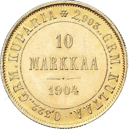 Reverso 10 marcos 1904 L - valor de la moneda de oro - Finlandia, Gran Ducado