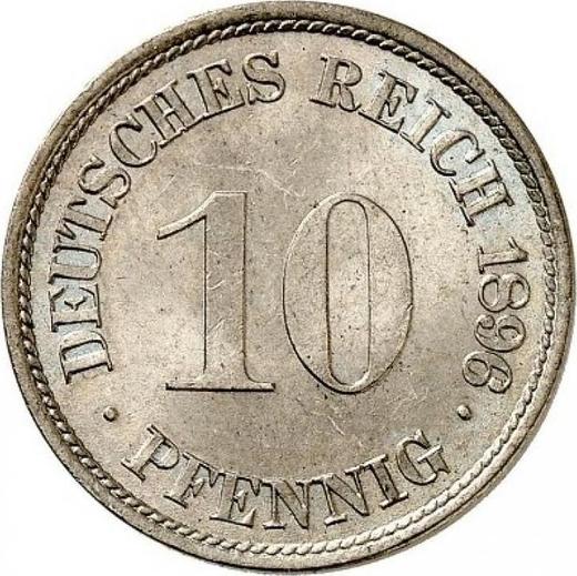 Аверс монеты - 10 пфеннигов 1896 года F "Тип 1890-1916" - цена  монеты - Германия, Германская Империя