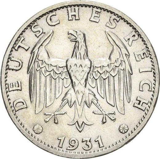 Anverso 3 Reichsmarks 1931 F - valor de la moneda de plata - Alemania, República de Weimar