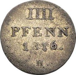 Reverso 4 Pfennige 1816 H "Tipo 1816-1817" - valor de la moneda de plata - Hannover, Jorge III