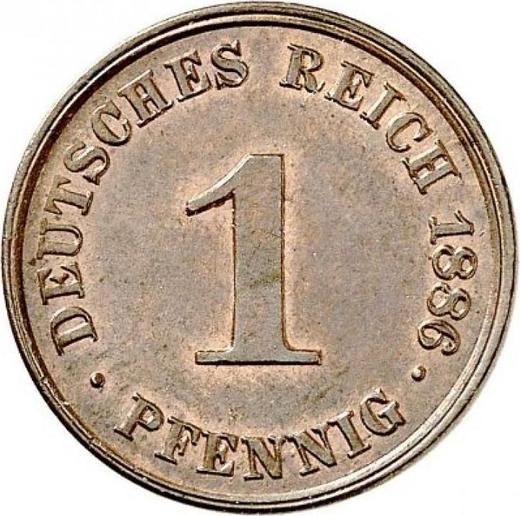 Anverso 1 Pfennig 1886 J "Tipo 1873-1889" - valor de la moneda  - Alemania, Imperio alemán