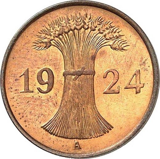 Reverso 1 Rentenpfennig 1924 A - valor de la moneda  - Alemania, República de Weimar