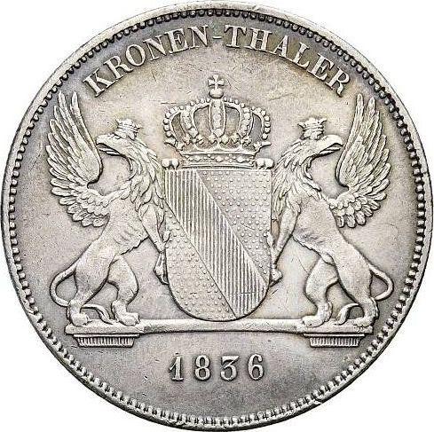 Rewers monety - Talar 1836 "Typ 1830-1837" - cena srebrnej monety - Badenia, Leopold