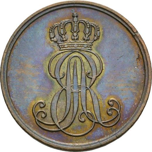 Anverso 1 Pfennig 1848 B - valor de la moneda  - Hannover, Ernesto Augusto 