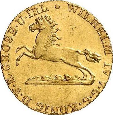 Awers monety - Dukat 1831 C - cena złotej monety - Hanower, Wilhelm IV
