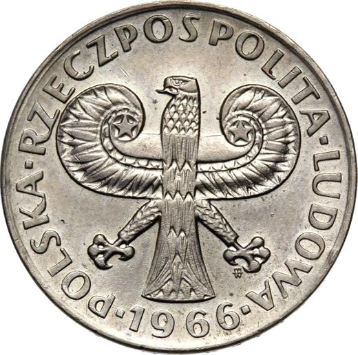 Anverso 10 eslotis 1966 MW "Columna de Segismundo" 28 mm - valor de la moneda  - Polonia, República Popular