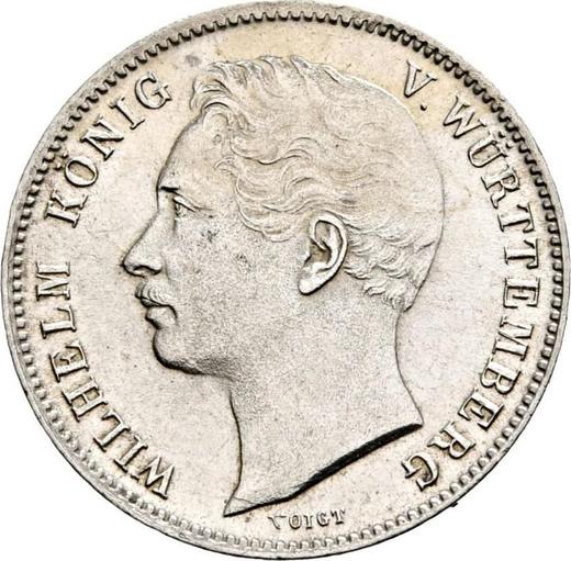 Аверс монеты - 1/2 гульдена 1839 года - цена серебряной монеты - Вюртемберг, Вильгельм I