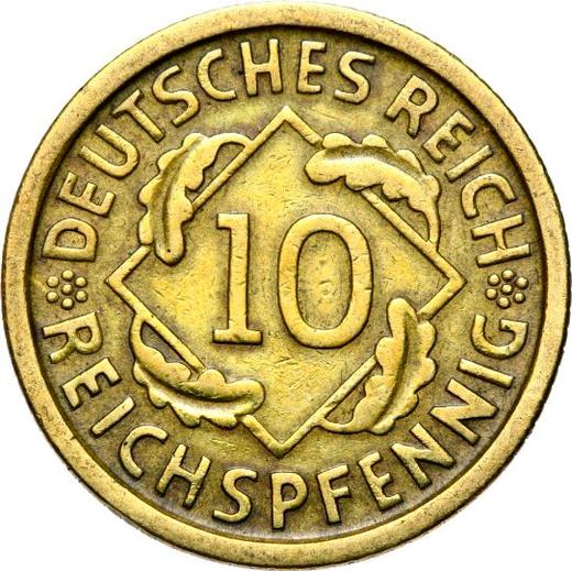 Аверс монеты - 10 рейхспфеннигов 1929 года D - цена  монеты - Германия, Bеймарская республика