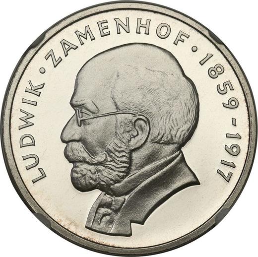 Reverso 100 eslotis 1979 MW "Ludwik Zamenhof" Plata - valor de la moneda de plata - Polonia, República Popular