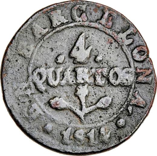 Reverso 4 cuartos 1814 "Fundición" - valor de la moneda  - España, José I Bonaparte