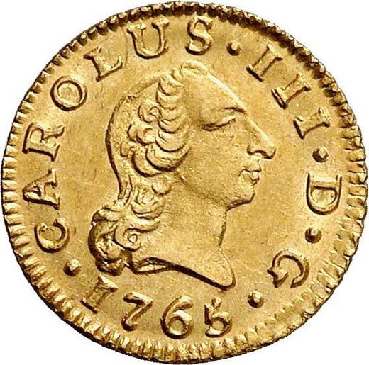 Аверс монеты - 1/2 эскудо 1765 года S VC - цена золотой монеты - Испания, Карл III