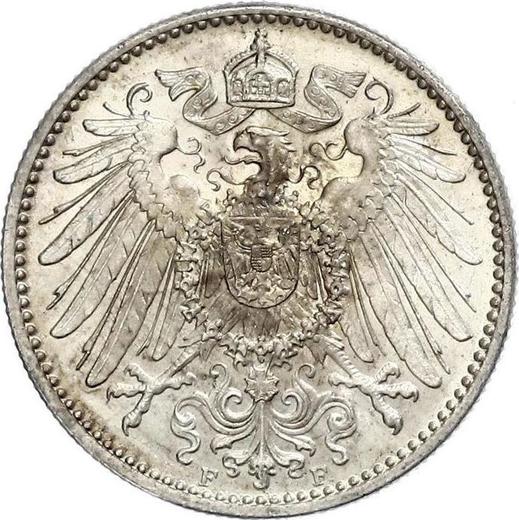 Rewers monety - 1 marka 1908 F "Typ 1891-1916" - cena srebrnej monety - Niemcy, Cesarstwo Niemieckie