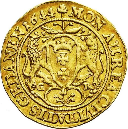Reverso Ducado 1644 GR "Gdańsk" - valor de la moneda de oro - Polonia, Vladislao IV