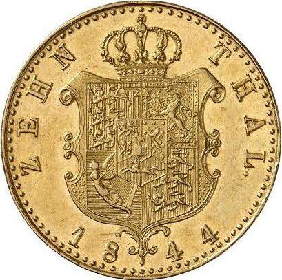 Reverse 10 Thaler 1844 S - Gold Coin Value - Hanover, Ernest Augustus