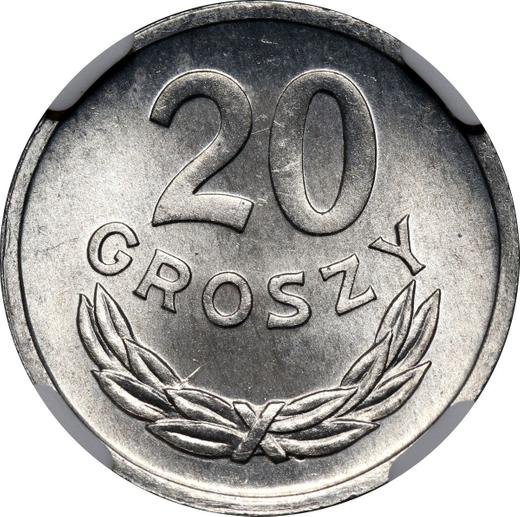 Реверс монеты - 20 грошей 1975 года MW - цена  монеты - Польша, Народная Республика