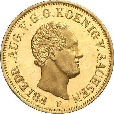 Аверс монеты - 10 талеров 1853 года F - цена золотой монеты - Саксония-Альбертина, Фридрих Август II