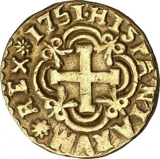 Revers 4 Escudos 1751 S - Goldmünze Wert - Kolumbien, Ferdinand VI