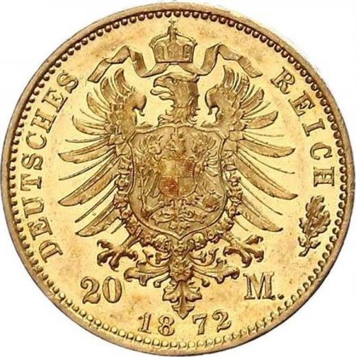 Reverso 20 marcos 1872 A "Prusia" - valor de la moneda de oro - Alemania, Imperio alemán
