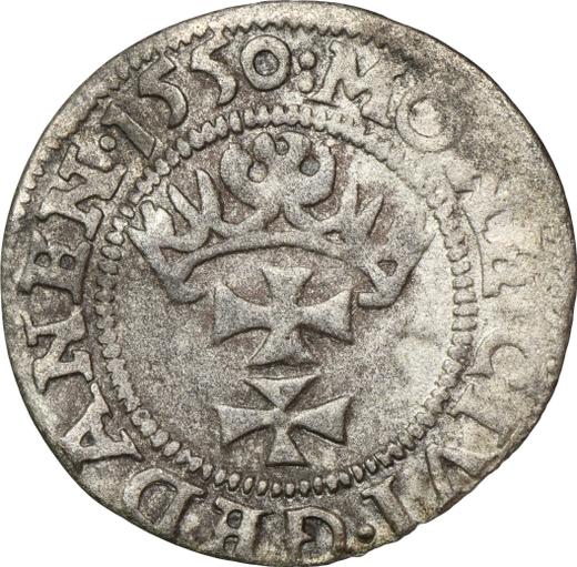 Реверс монеты - Шеляг 1550 года "Гданьск" - цена серебряной монеты - Польша, Сигизмунд II Август